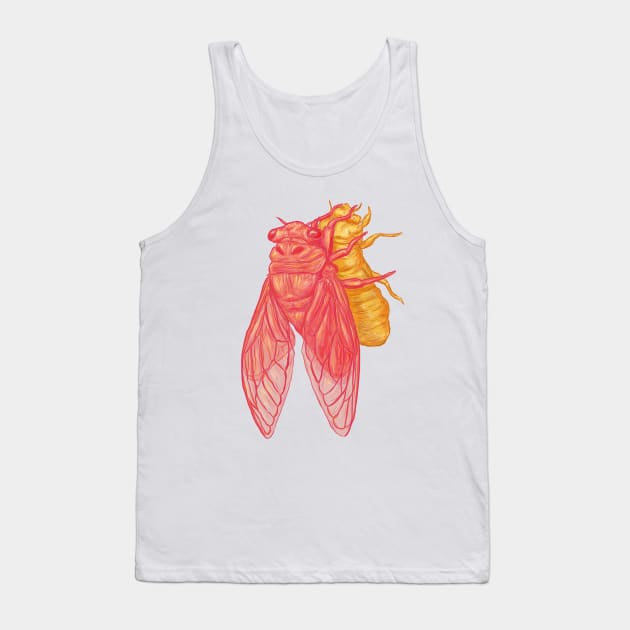 Pink Cicada Tank Top by Jewelia